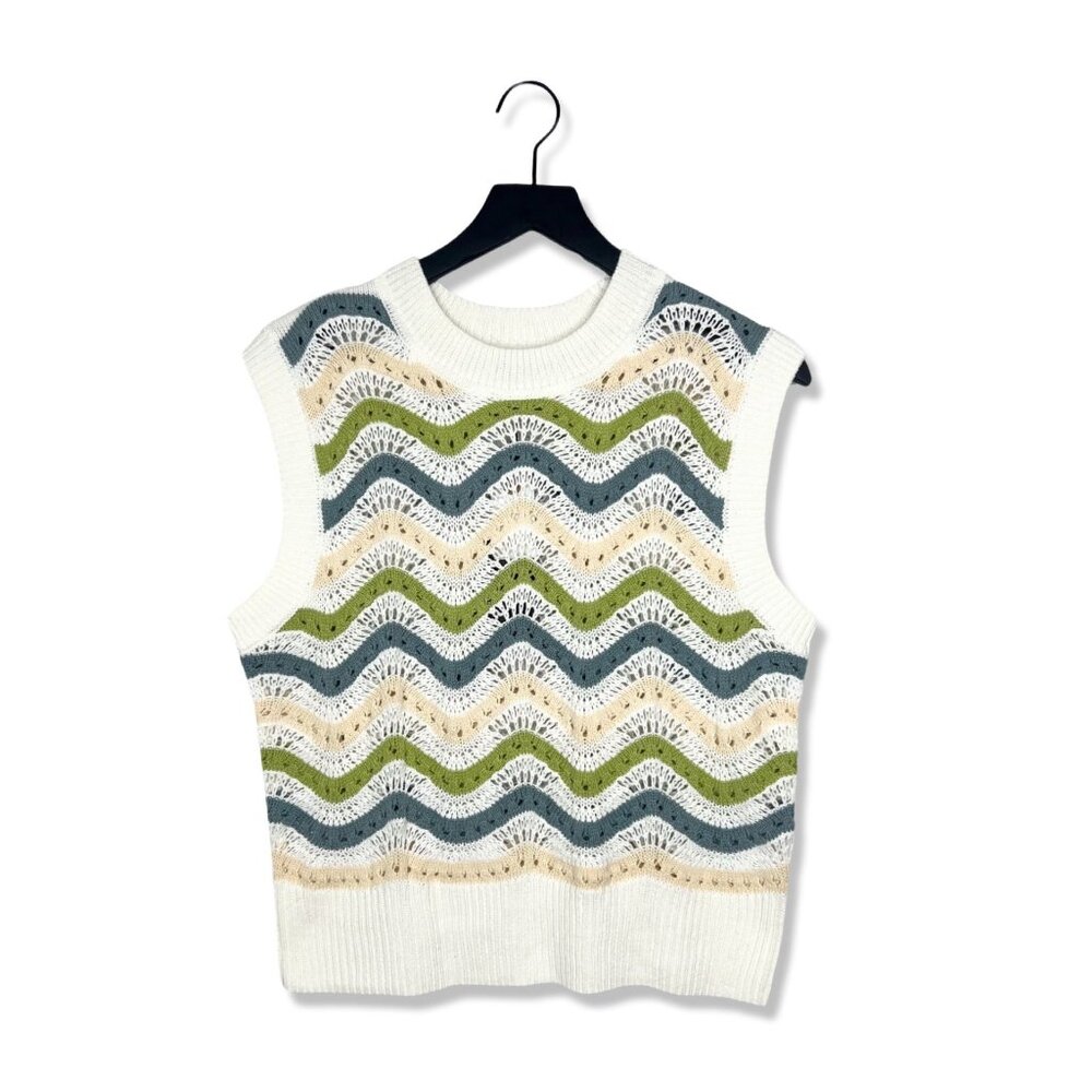 NWT! Rails Mabel Crochet Stripe Sweater Vest, Size Large